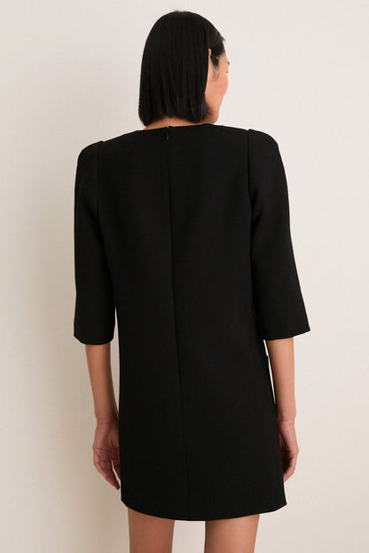 Black Crepe Delphine Mini Dress