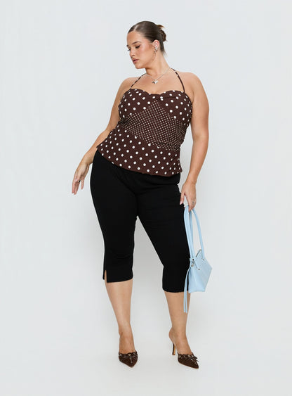 Baseline Rib Capri Pants Black Curve