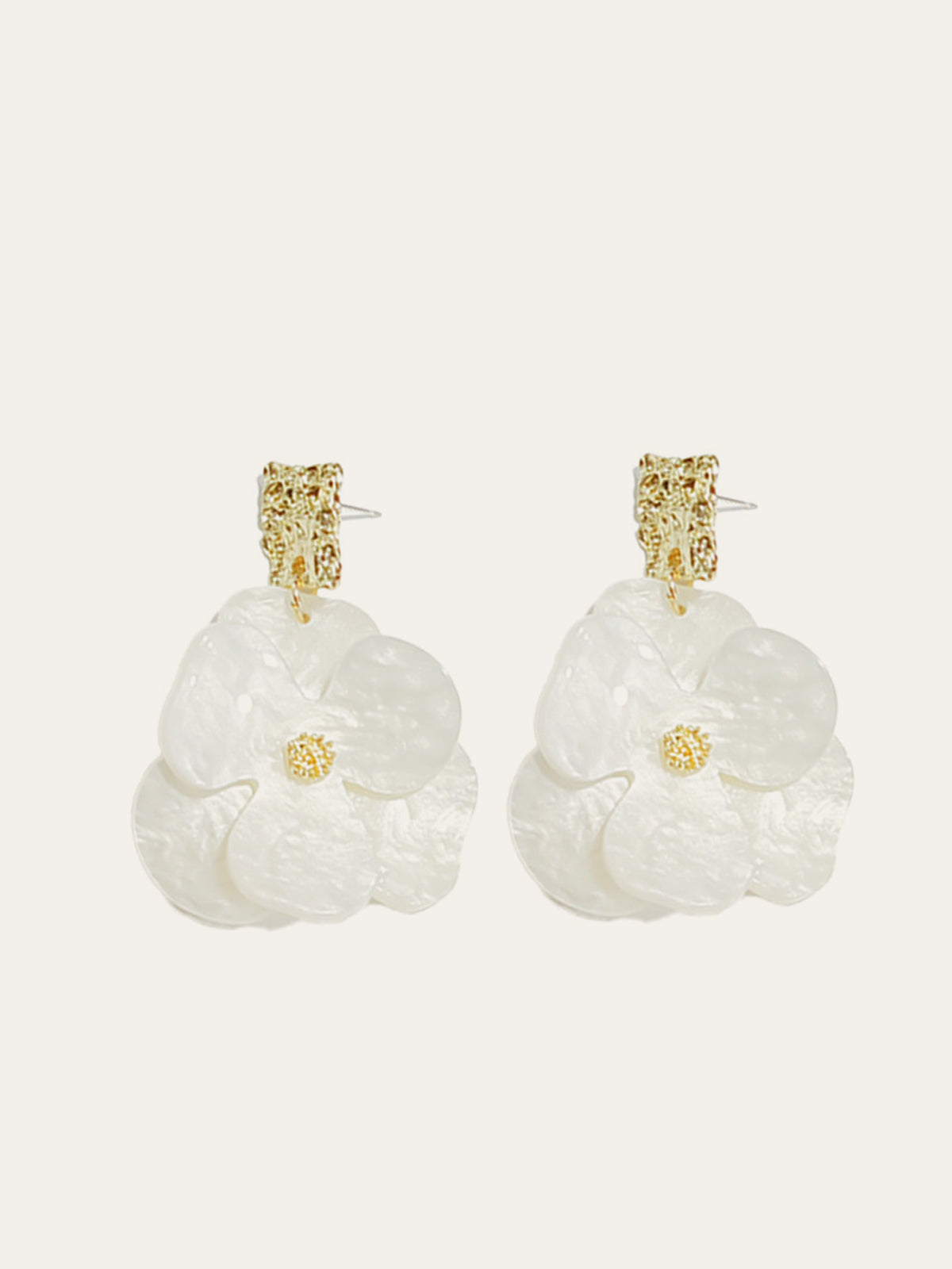 Golden Floral Dangle Earrings