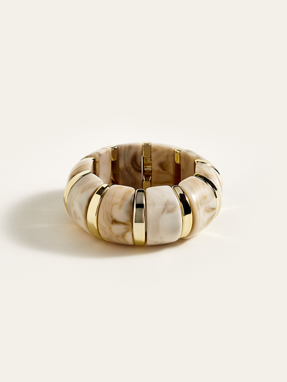 Marbled Resin and Golden Bracelet