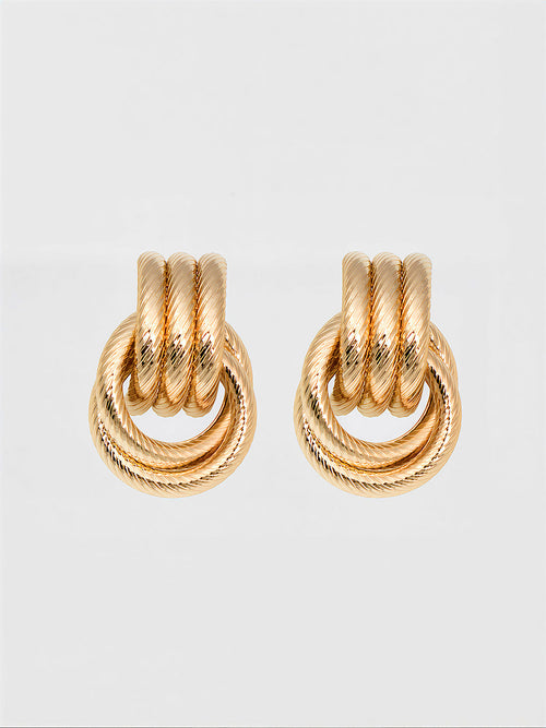 Twisted Rope Knot Hoop Earrings
