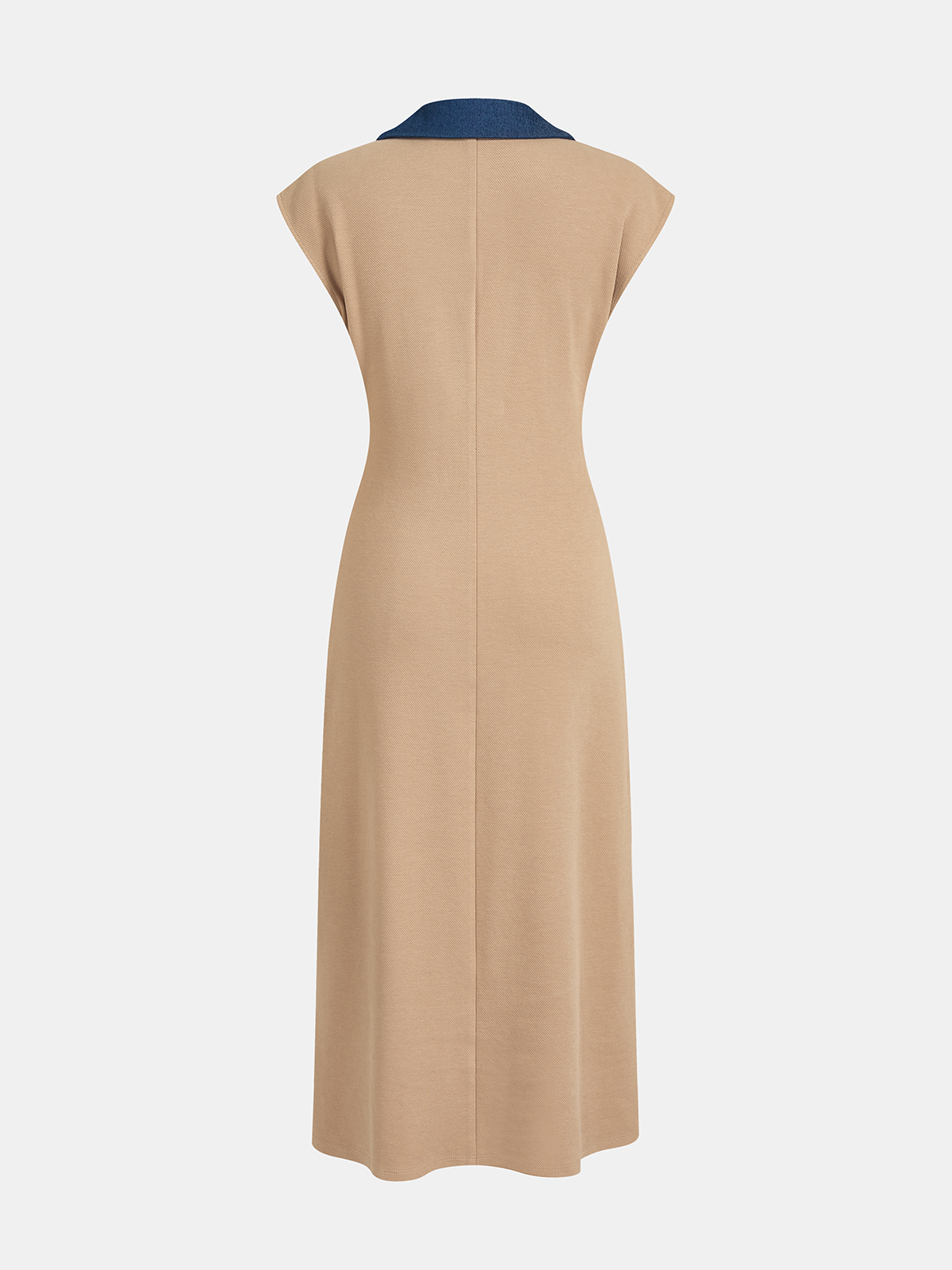 Denim Collar Sleeveless Maxi Dress