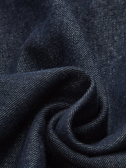 Denim Belted Halter Neck Midi Dress
