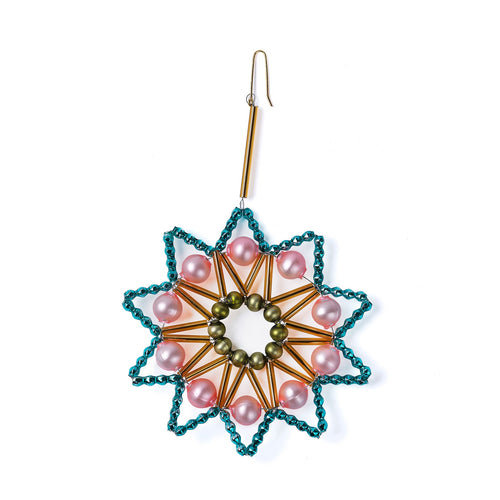 Star Ornament in Blue/Gold/Pink/Green