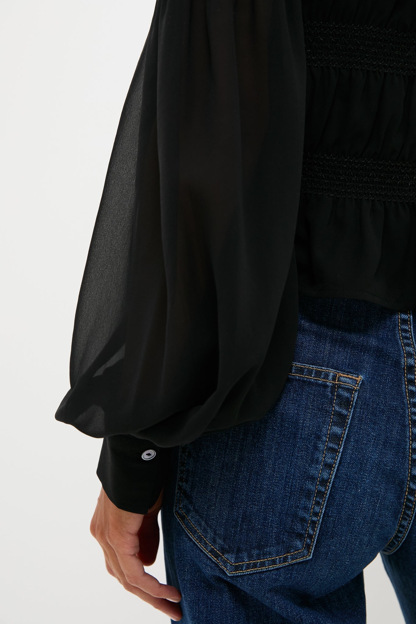 Black Georgette Adeline Top
